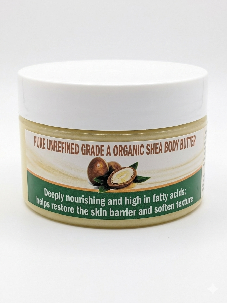 Pure Unrefined Grade A Organic Shea Body Butter (100ml)